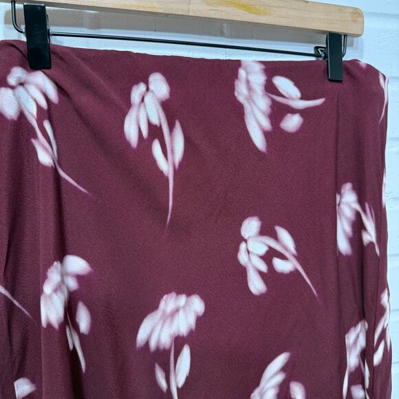 Madewell NWT Maxi Slip Skirt Floral Bordeaux Red Sz 14 Cottage Boho 90s Feminine - Picture 5 of 13